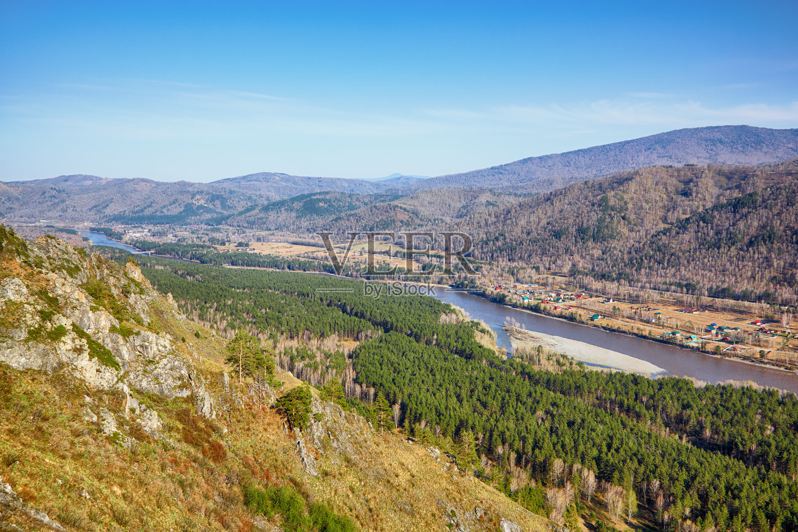 阿尔泰山水与卡顿河照片摄影图片