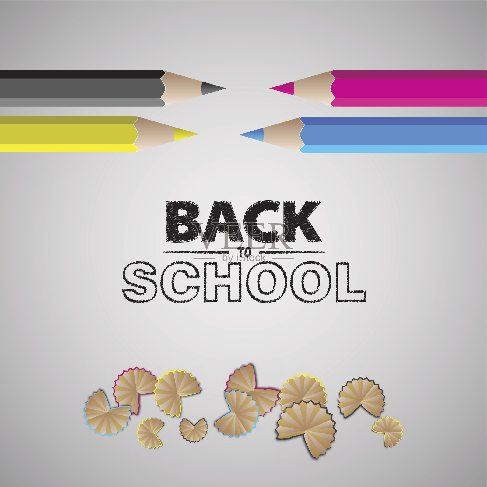 欢迎回到学校。矢量插图。名片设计插画图片素材