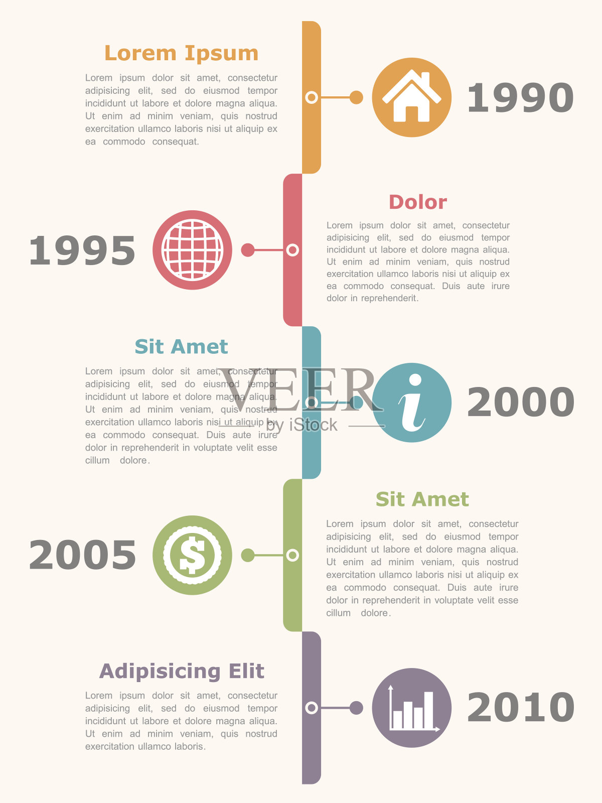 时间轴信息图插画图片素材