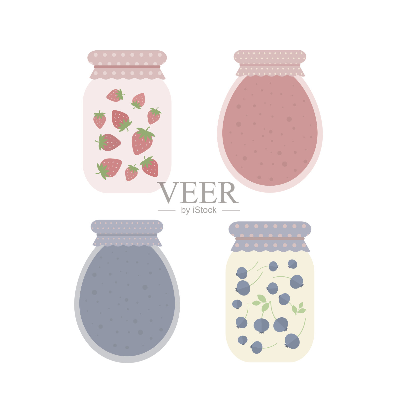 果酱罐子。矢量图插画图片素材