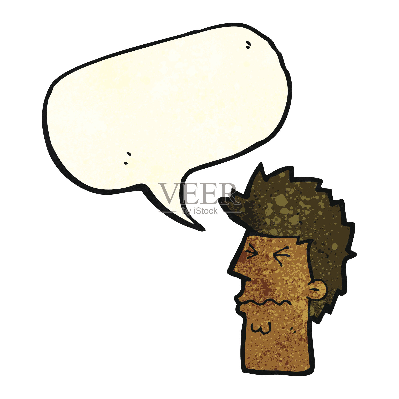 卡通强调了脸与语音泡泡设计元素图片