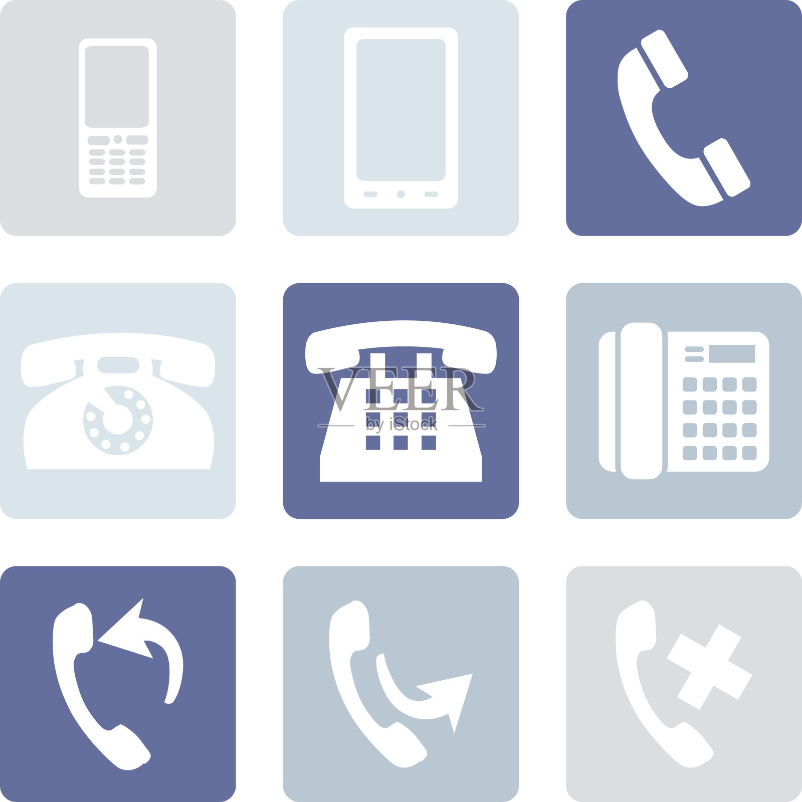 电话图标的向量集插画图片素材