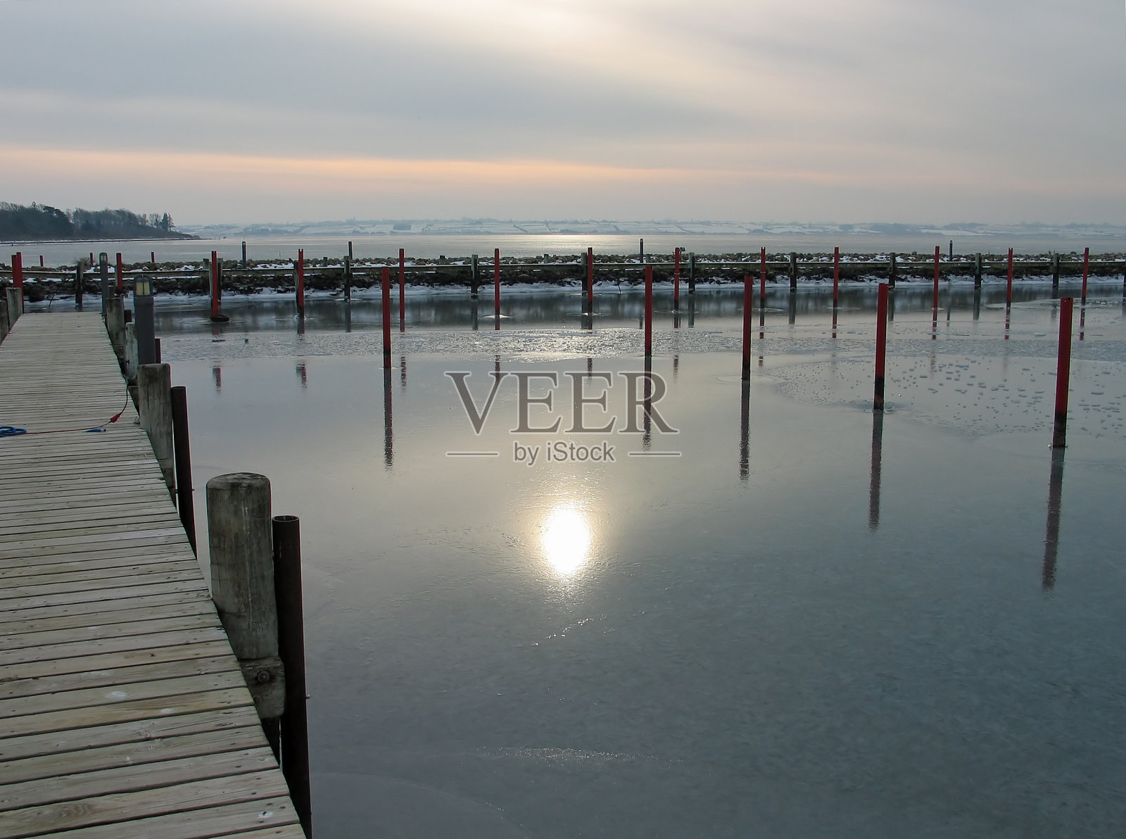 冰冻的丹麦港口照片摄影图片