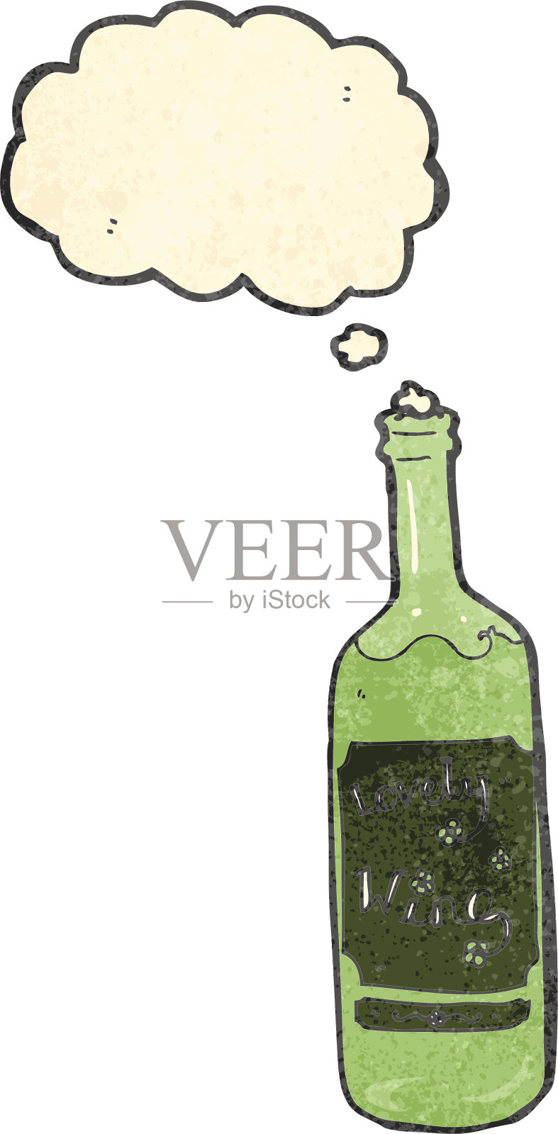 复古卡通酒瓶插画图片素材