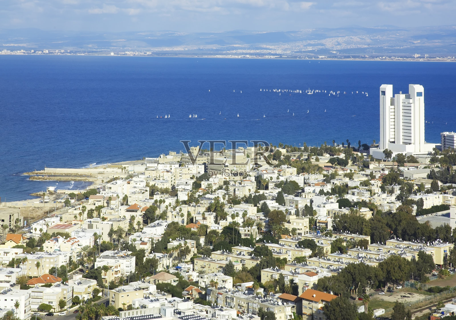 海法市鸟瞰图照片摄影图片