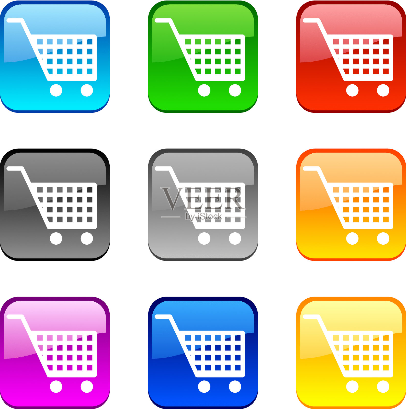 购物按钮。插画图片素材