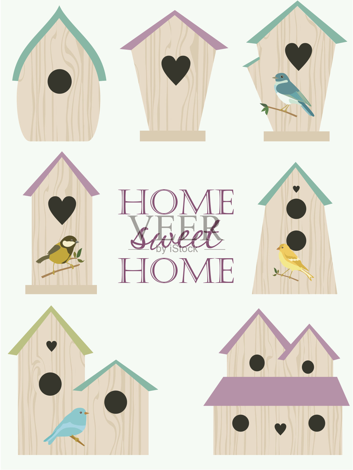 甜蜜之家插画图片素材