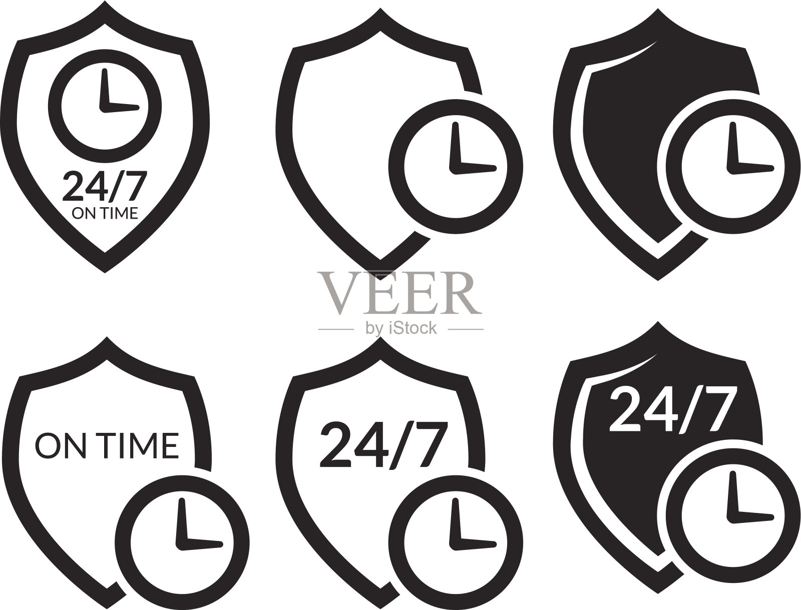 准时保证盾图标图标素材