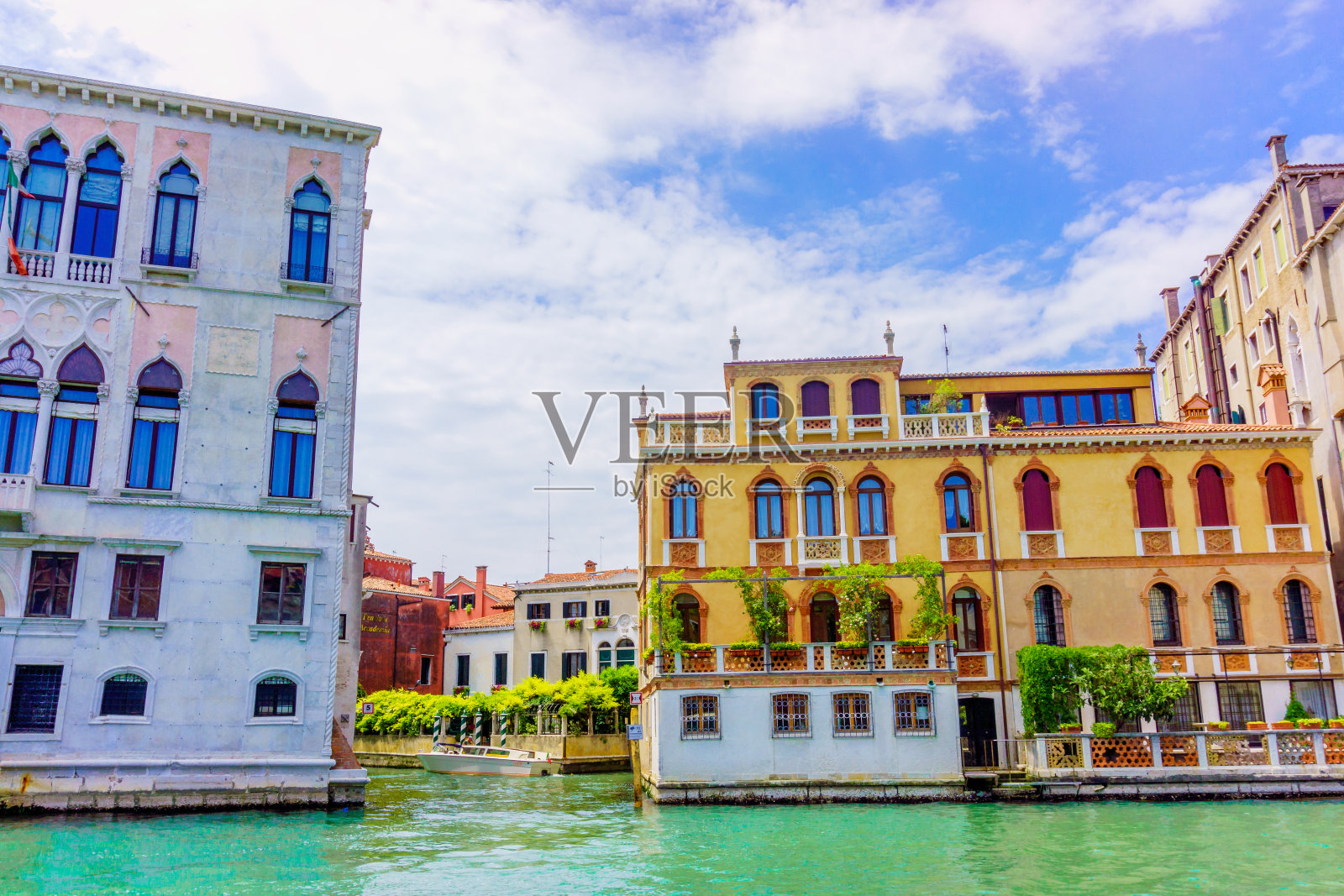 意大利威尼斯大运河。威尼斯的地标照片摄影图片