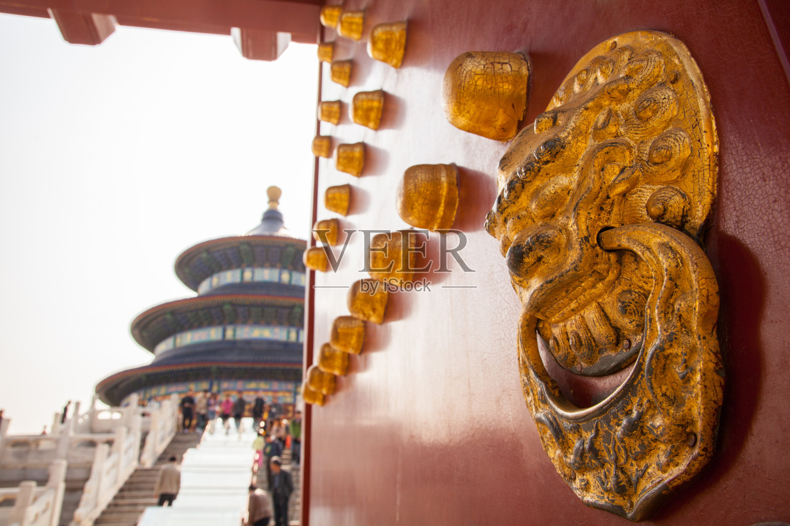 北京寺庙里典型的中国古门照片摄影图片