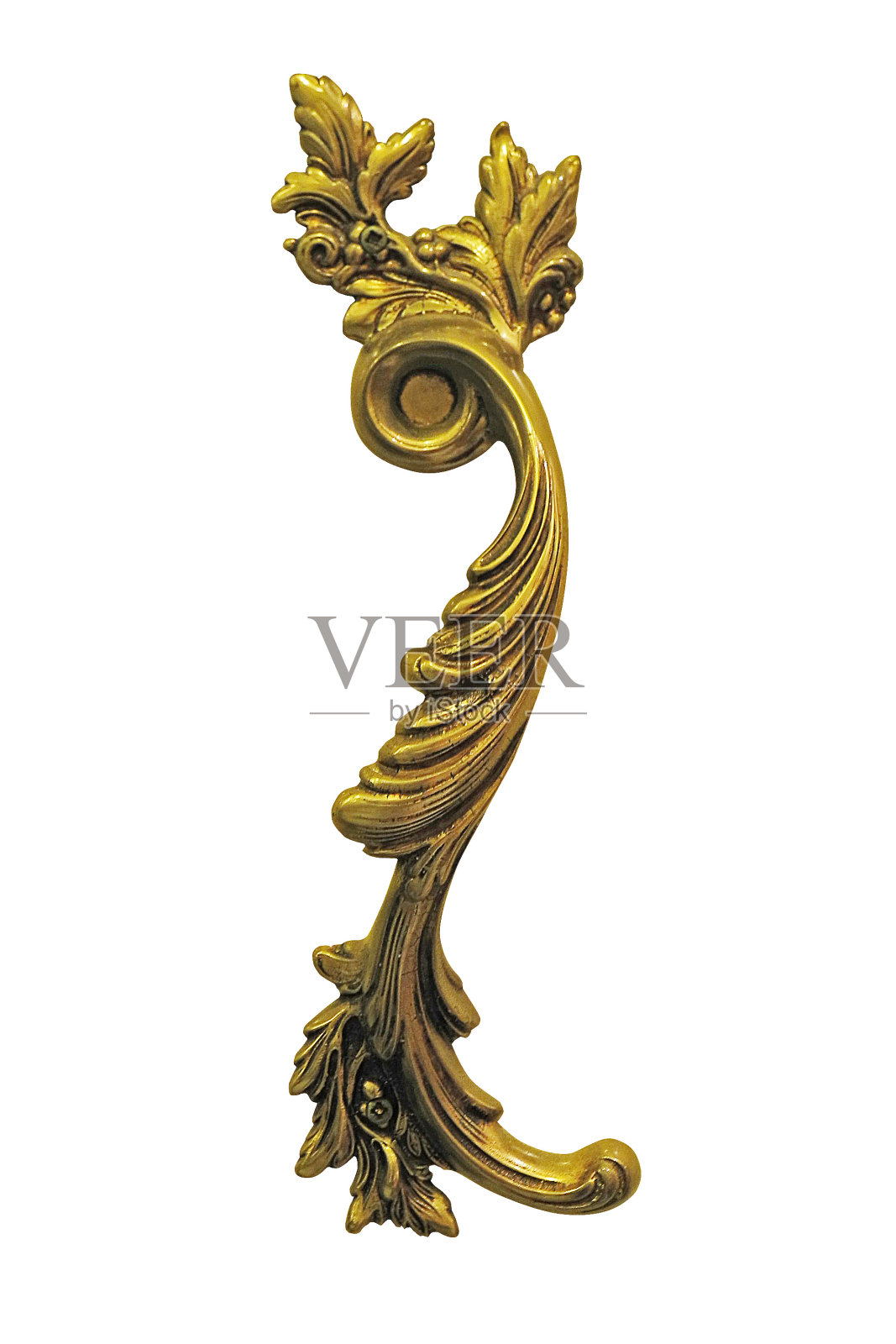 金色手柄孤立在白色背景照片摄影图片