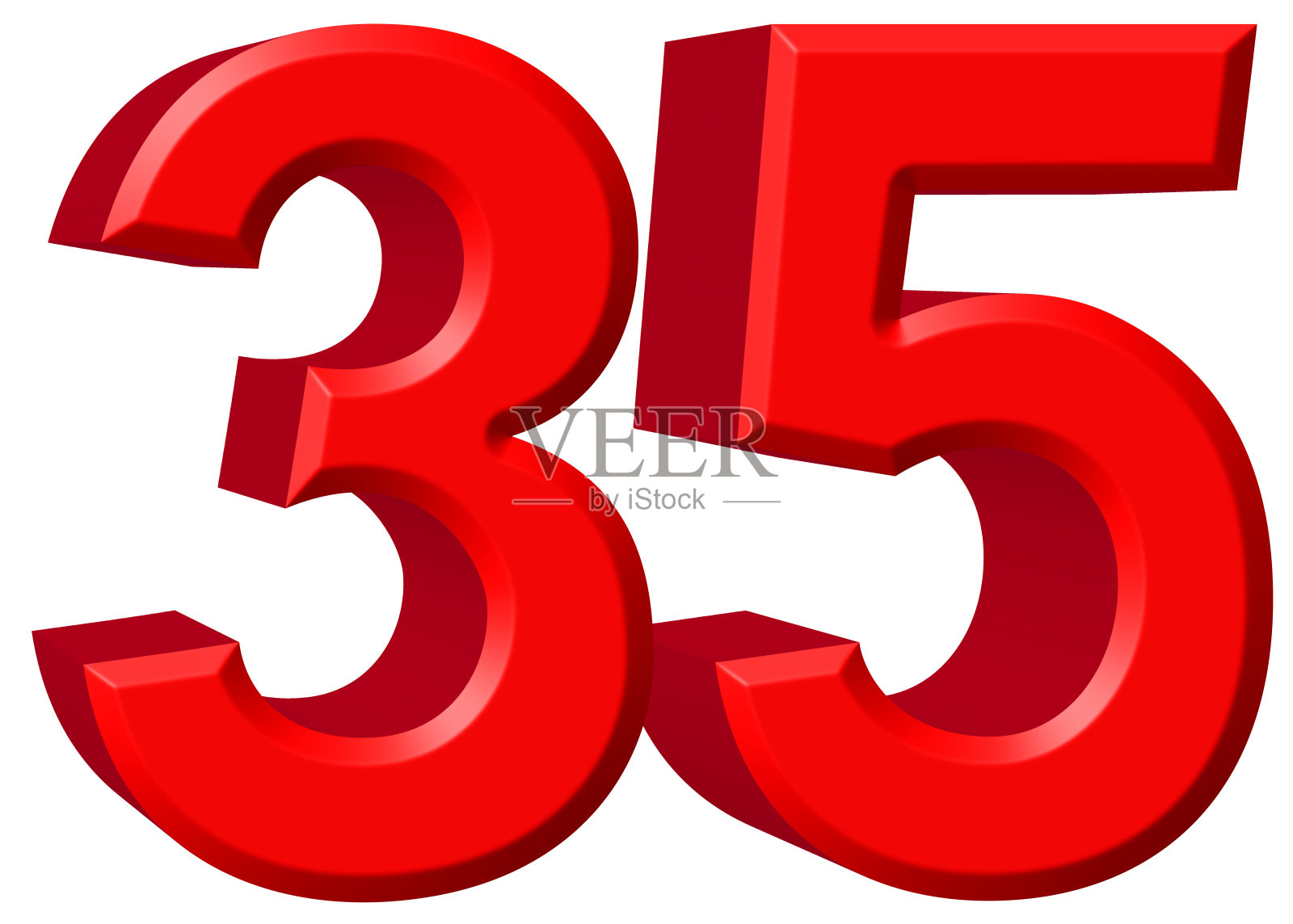 数字35,35，白色背景，3d渲染照片摄影图片