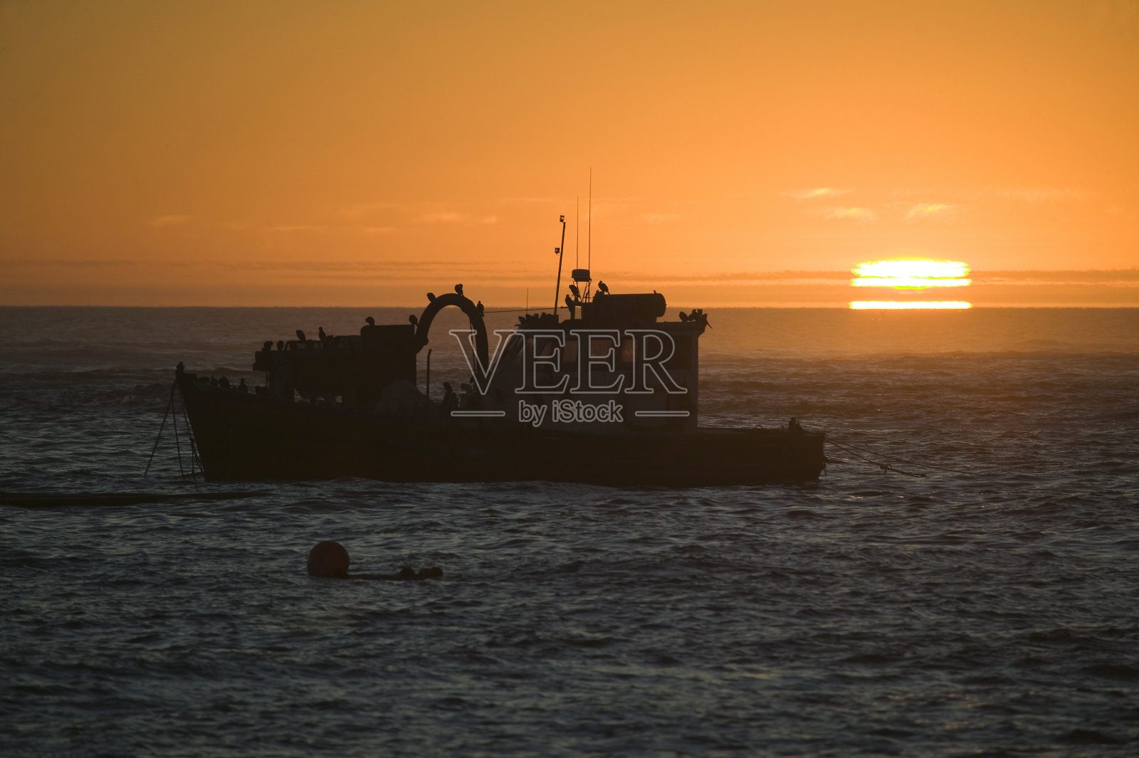 日落渔船照片摄影图片