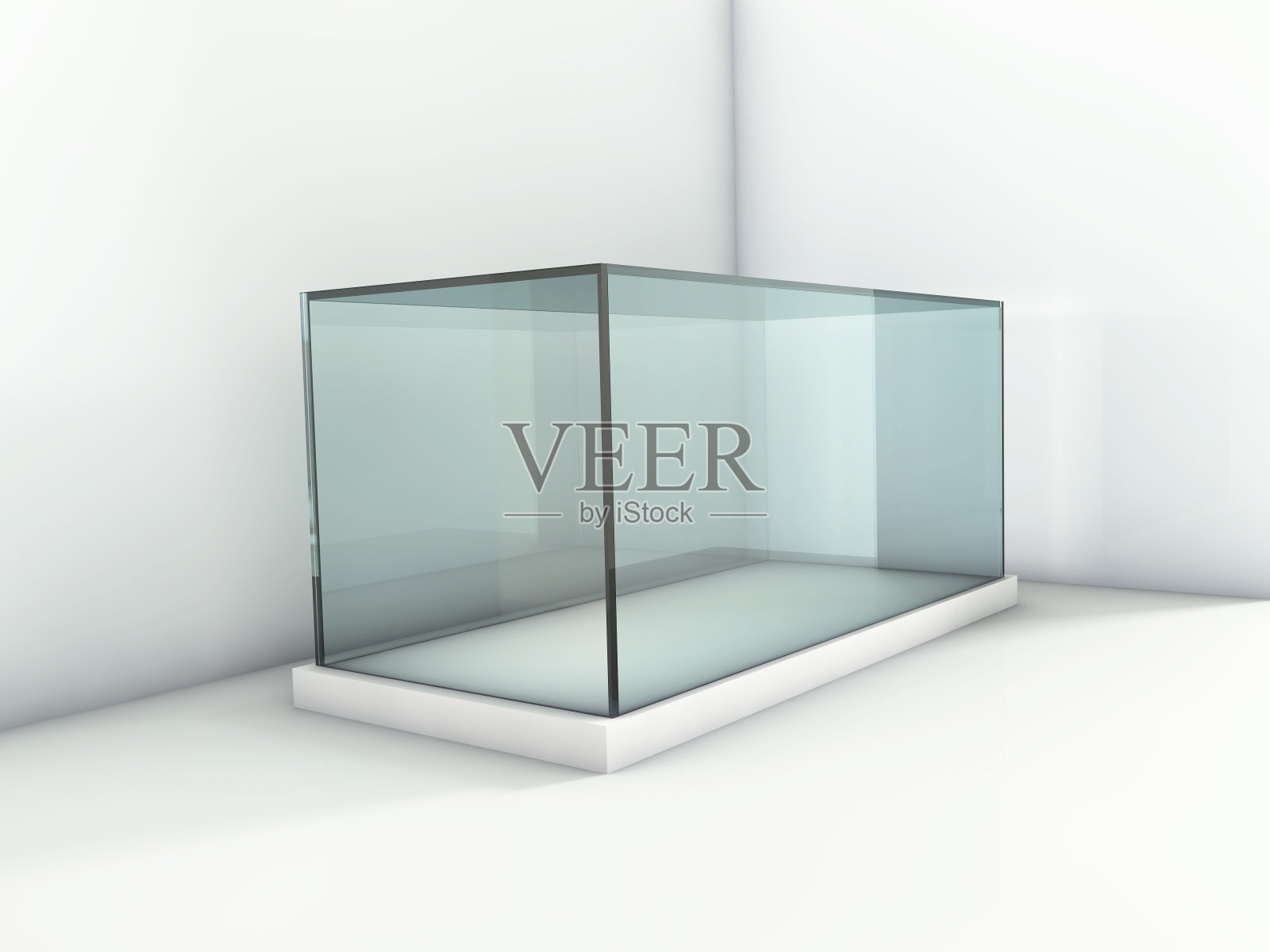 角落里的空玻璃橱窗照片摄影图片