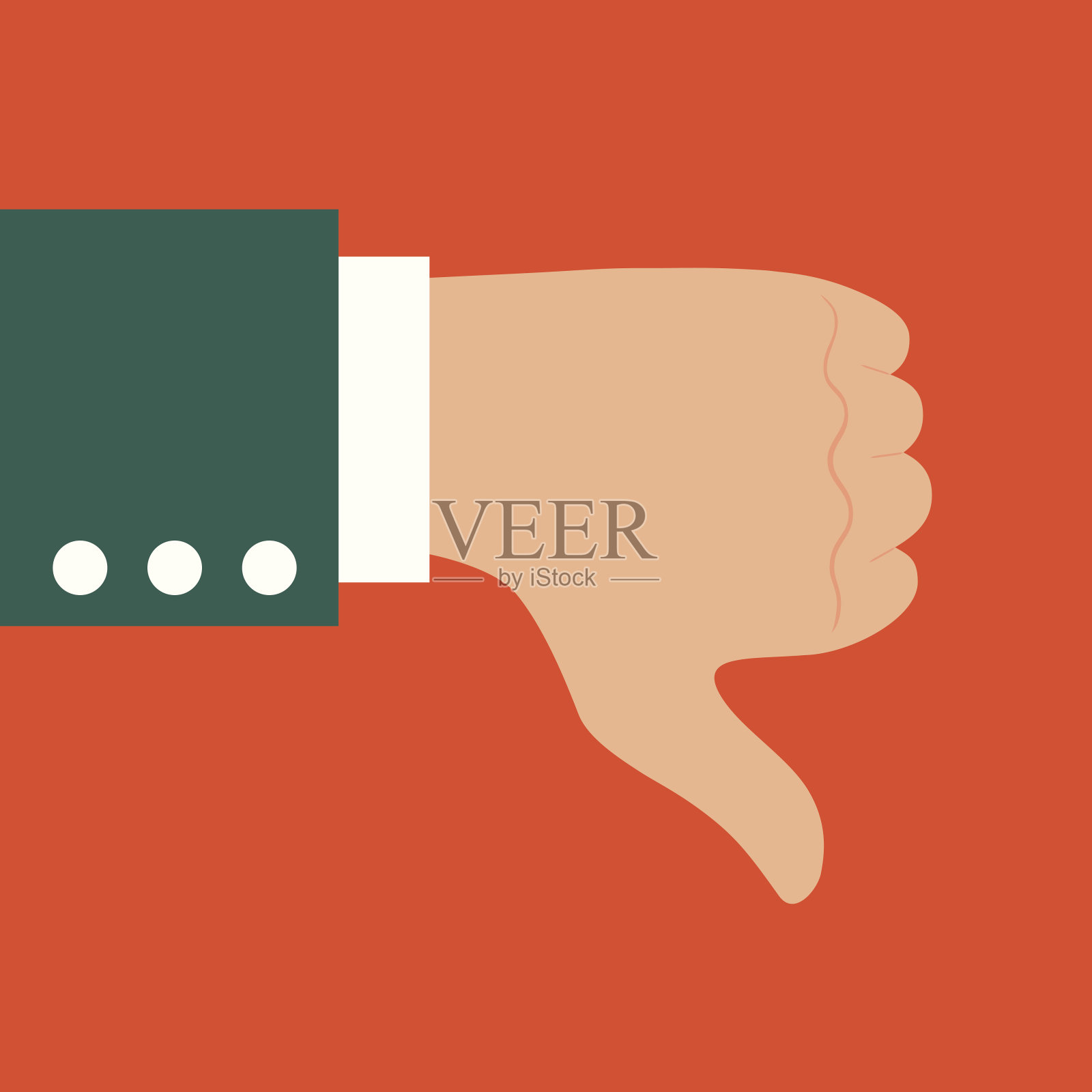 商人拇指向下的手，插图，矢量插画图片素材