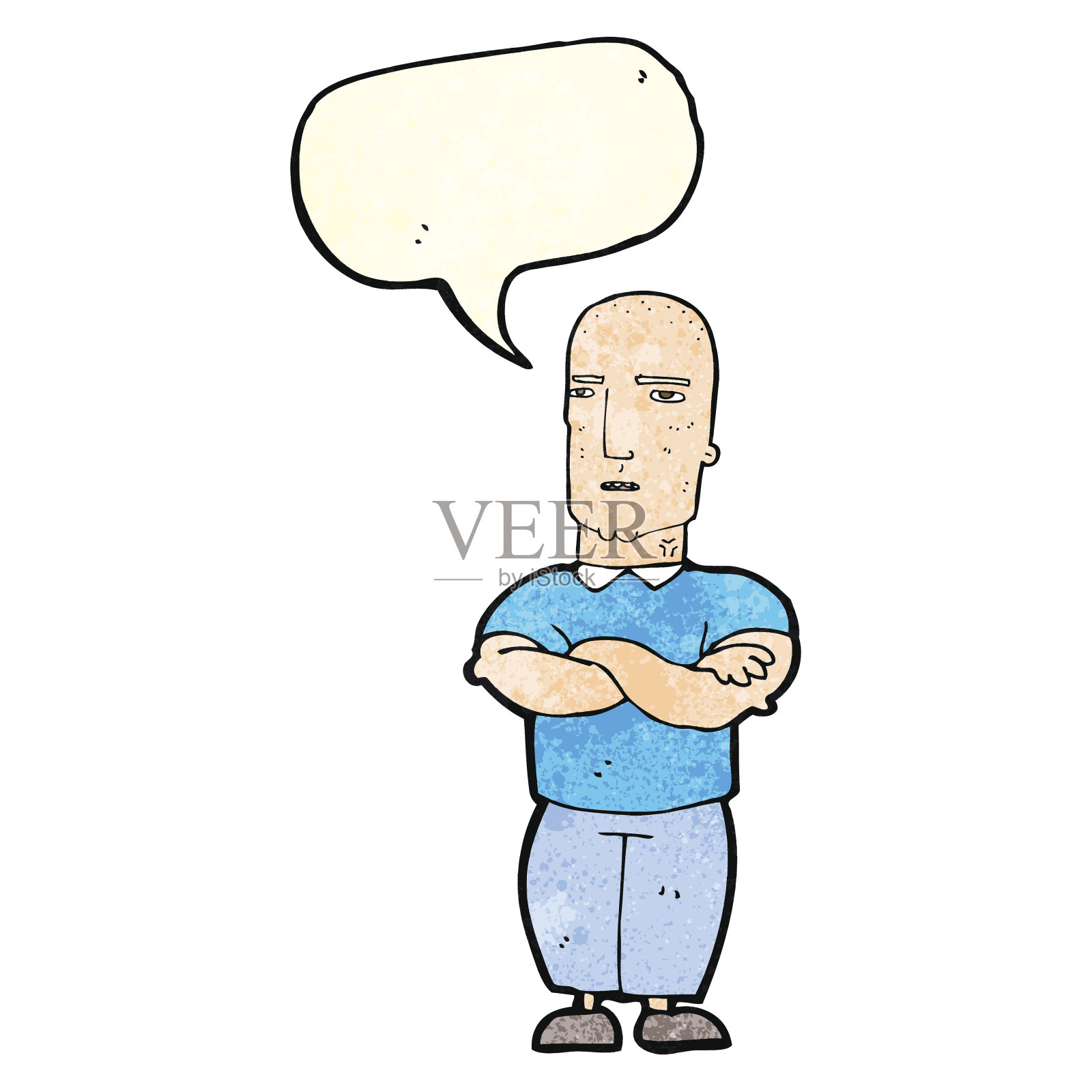 卡通惹恼了秃头男人说话冒泡设计元素图片