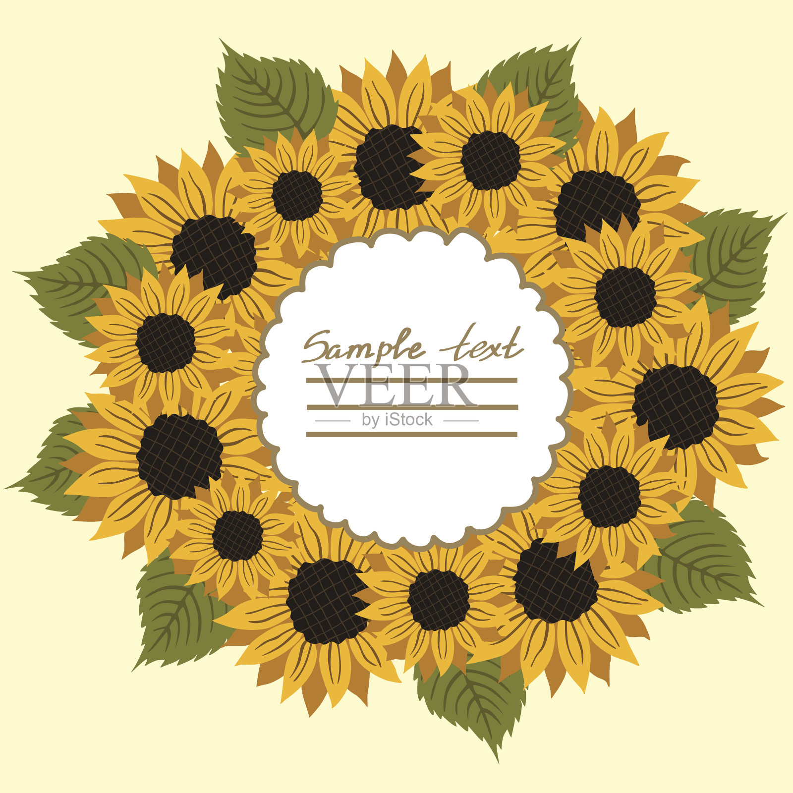 矢量图片与花向日葵插画图片素材