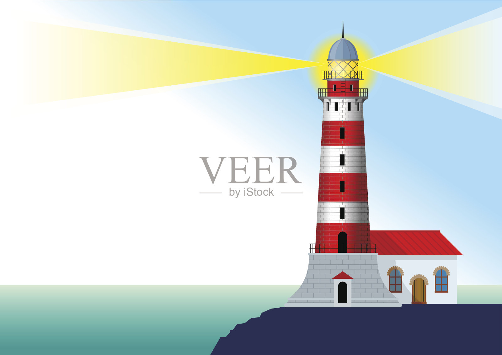 发光的灯塔设计元素图片