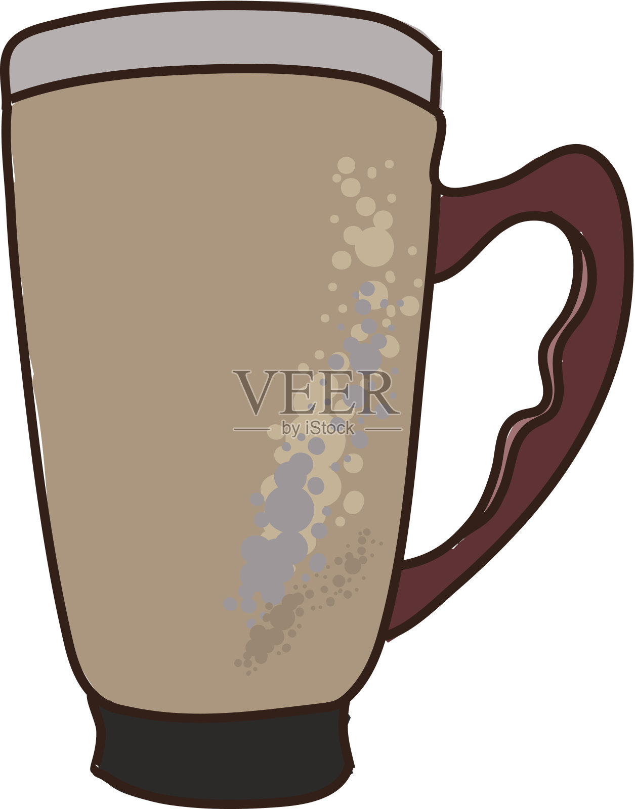 高钢外卖彩色咖啡杯，旁边放着垃圾摇滚插画图片素材