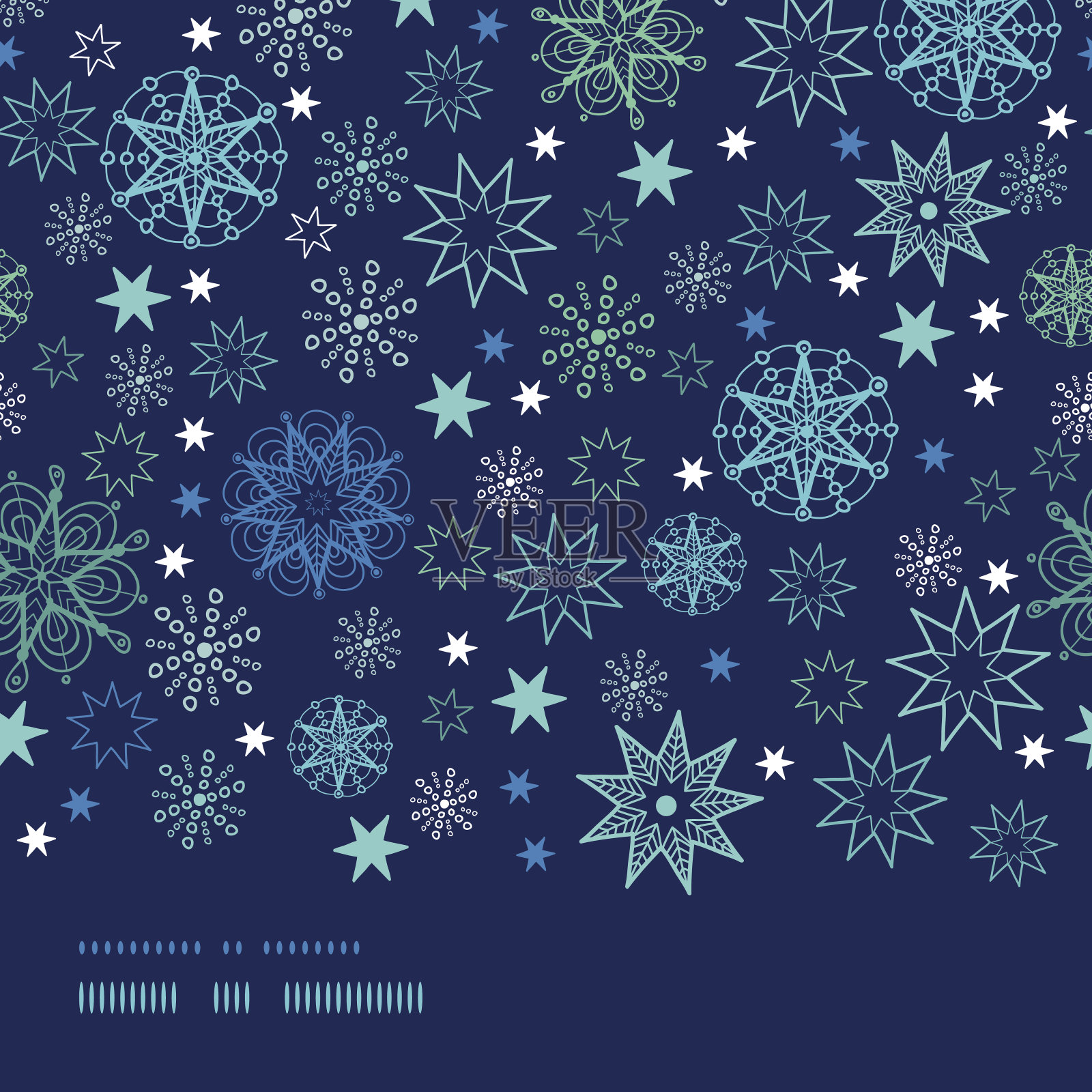 夜雪水平边框边框无缝图案背景插画图片素材