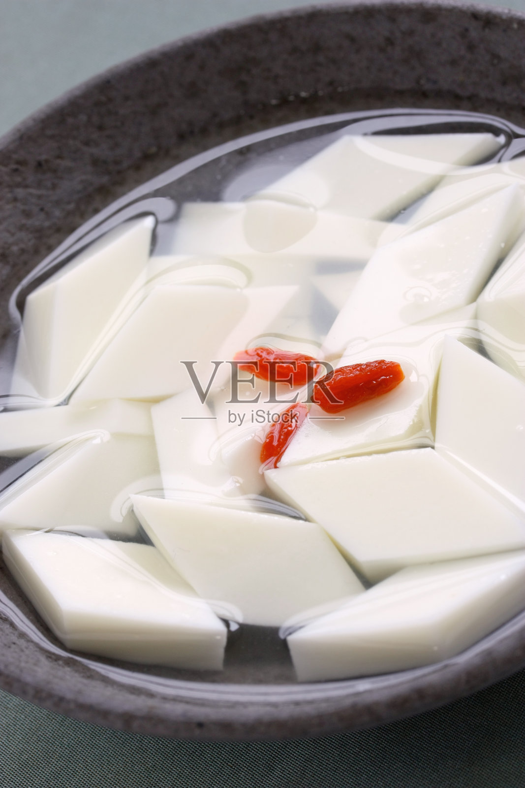 安宁豆腐、杏仁豆腐、杏仁果冻、杏仁布丁、中式点心照片摄影图片