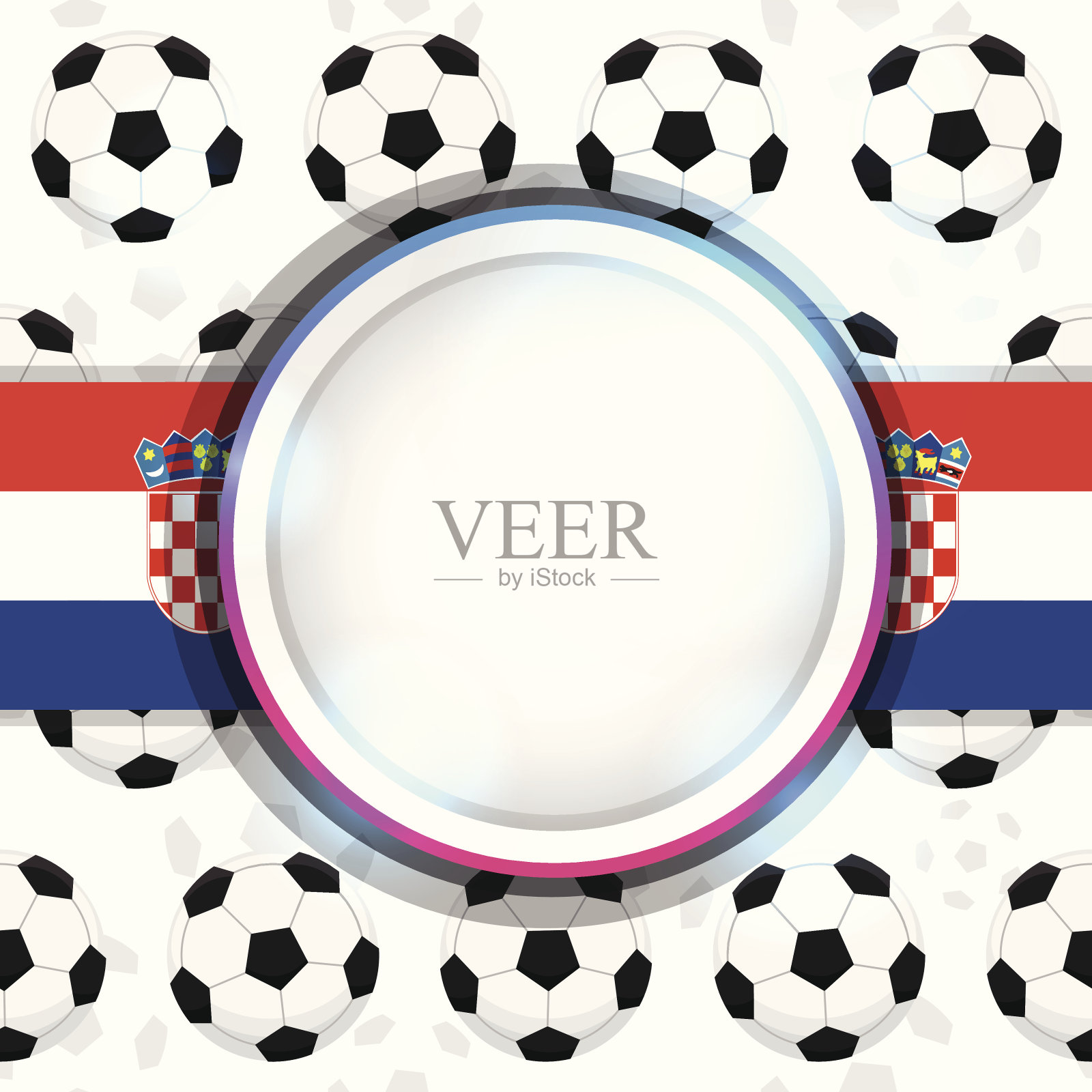 用一个足球和克罗地亚国旗做封面插画图片素材