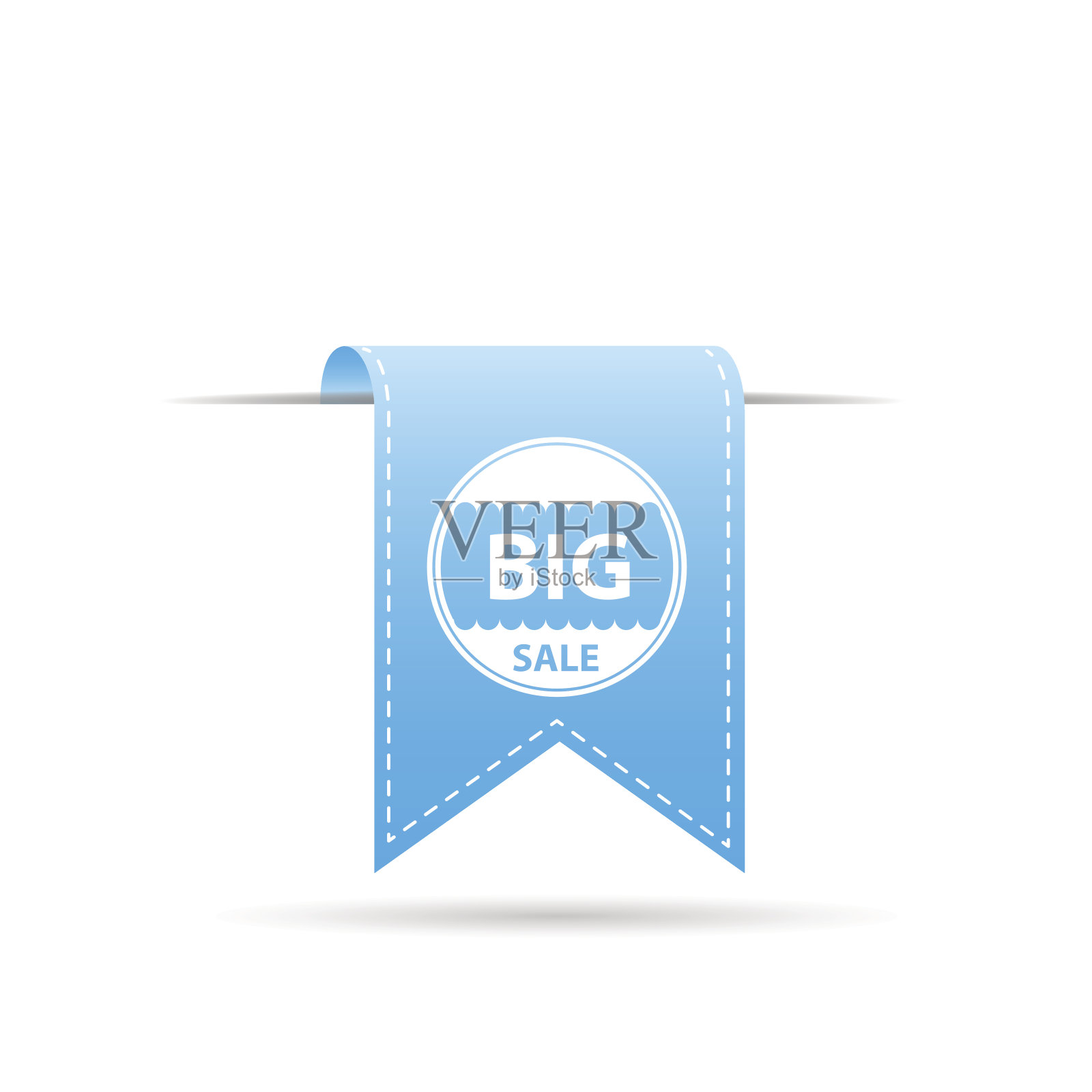 蓝色闪亮的颜色大减价曲线悬挂彩带横幅eps10设计元素图片