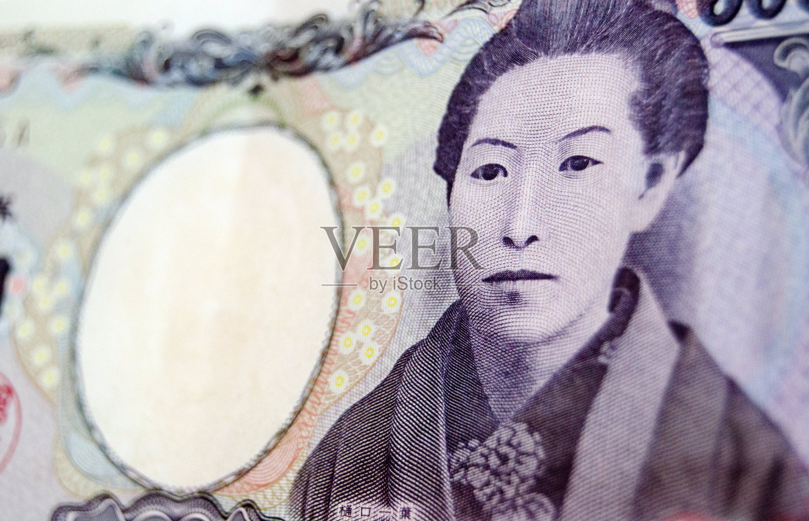 日本纸币上的一代通口照片摄影图片
