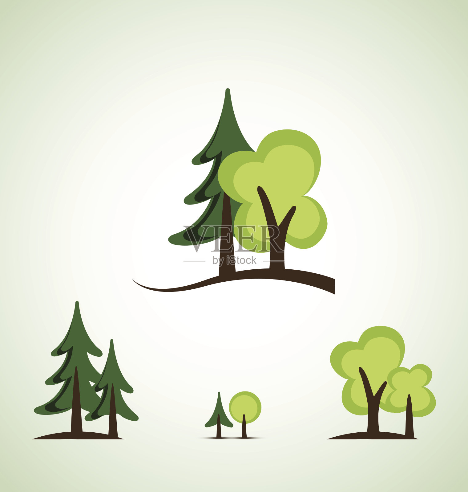 绿色的树插画图片素材