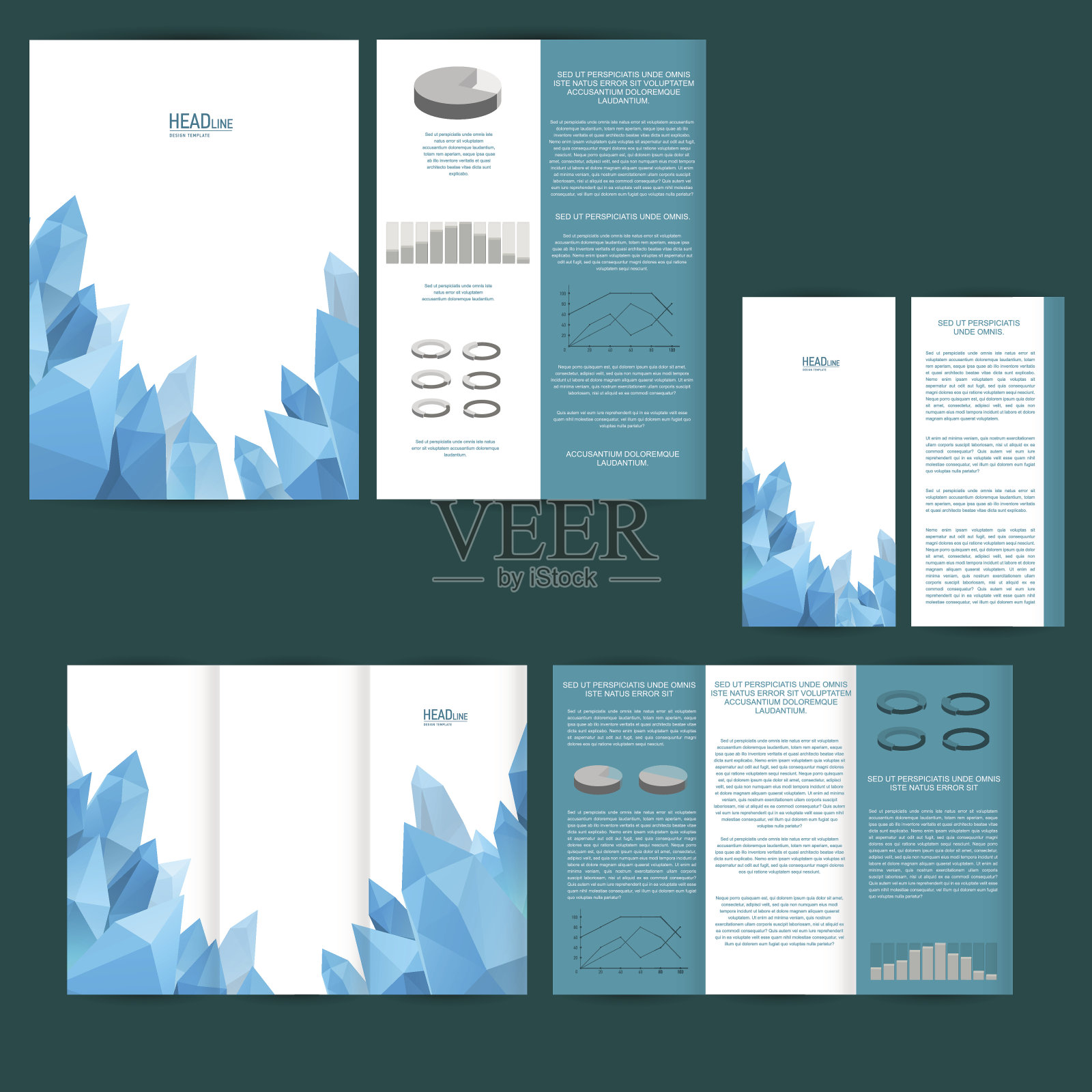 一套设计模板与传单，海报，小册子。设计模板素材