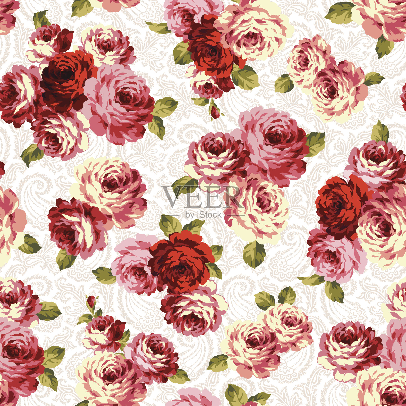 模式的玫瑰插画图片素材