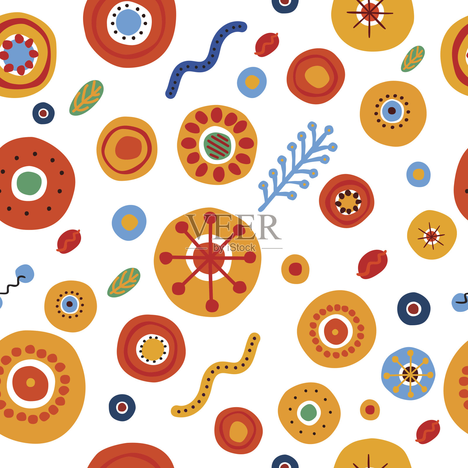 Dymkovskaya玩具，无缝图案插画图片素材