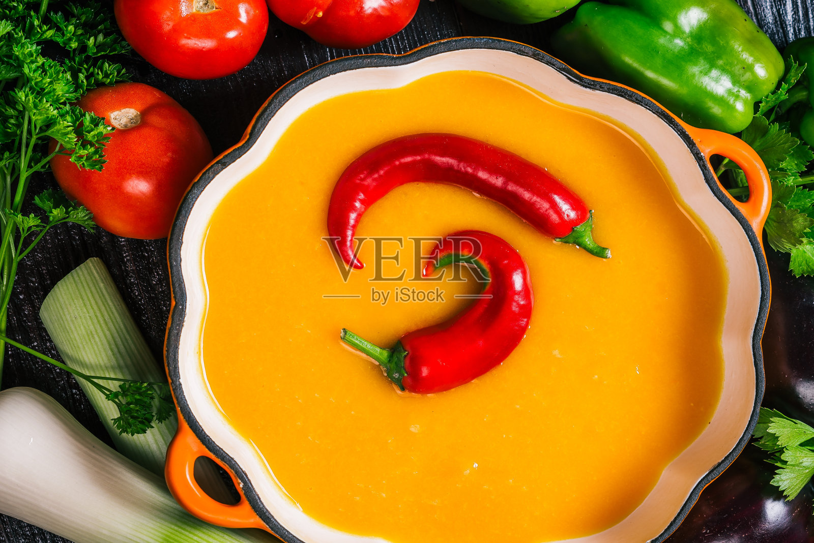 南瓜泥汤照片摄影图片