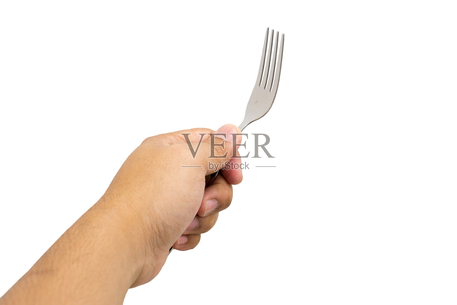 男性手拿叉照片摄影图片