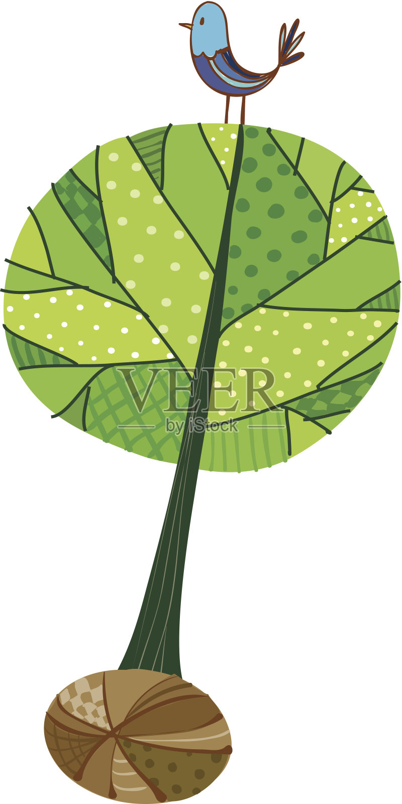 树的视角插画图片素材