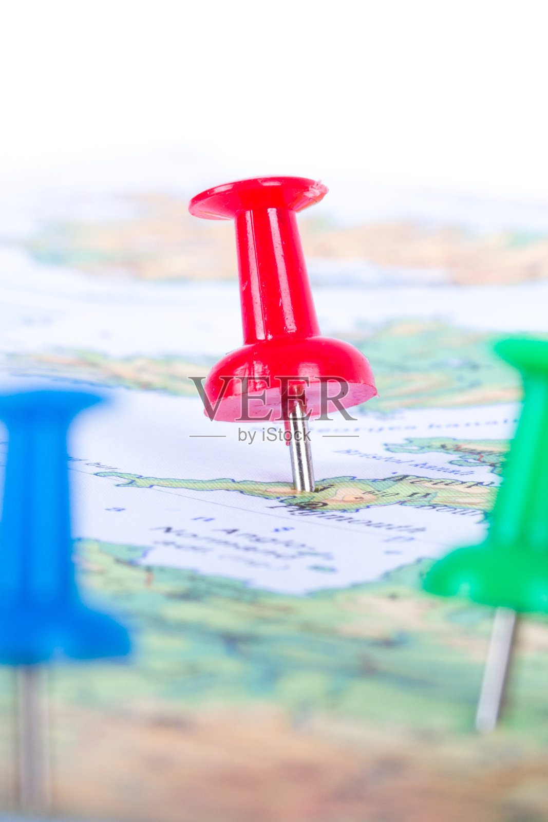 图钉指向地图照片摄影图片