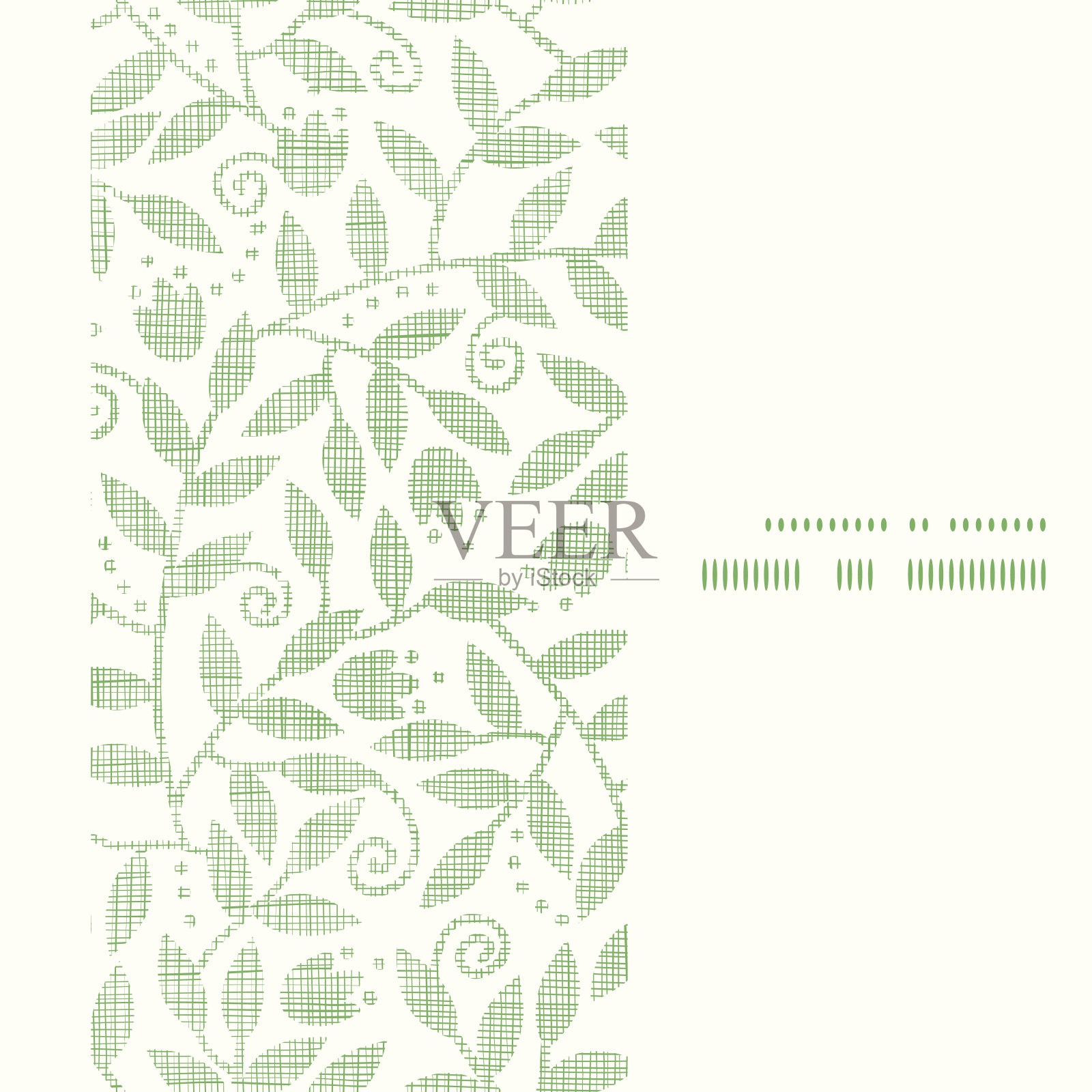 叶片和旋涡纺织垂直框架无缝图案背景插画图片素材