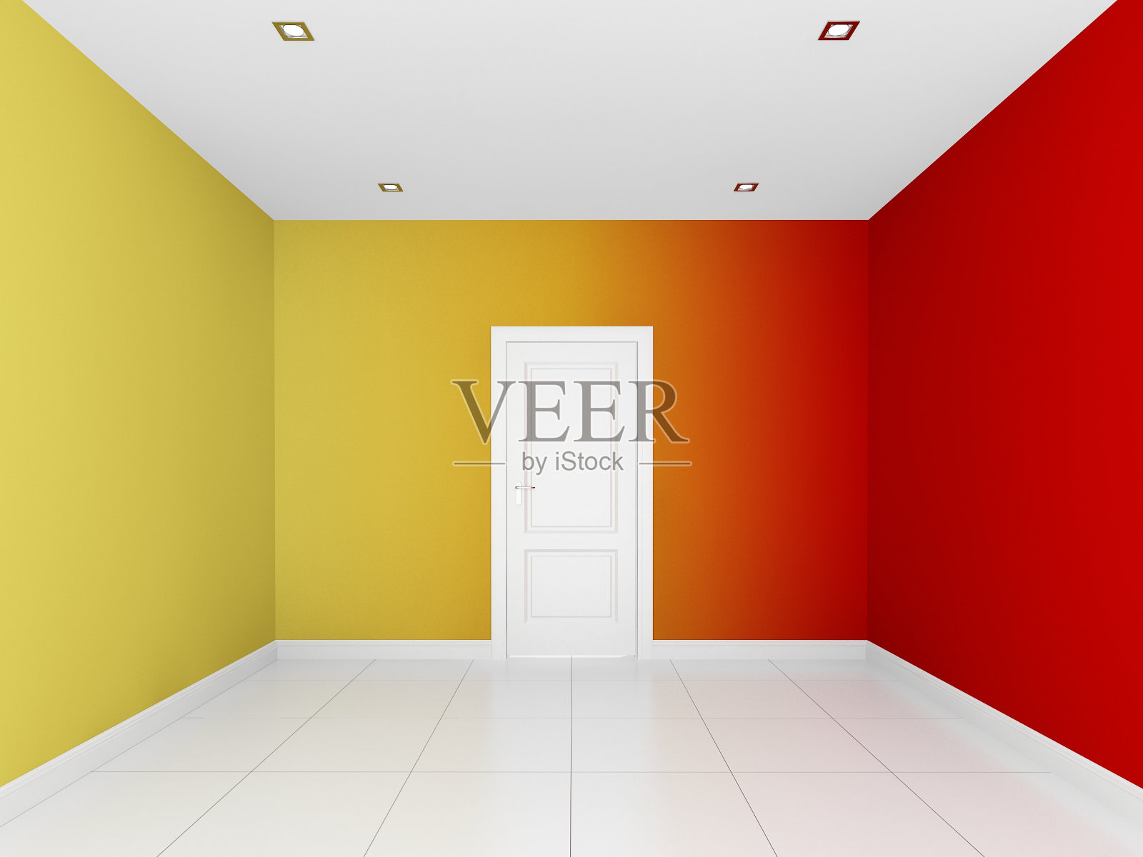 空荡荡的房间里的彩色墙壁照片摄影图片