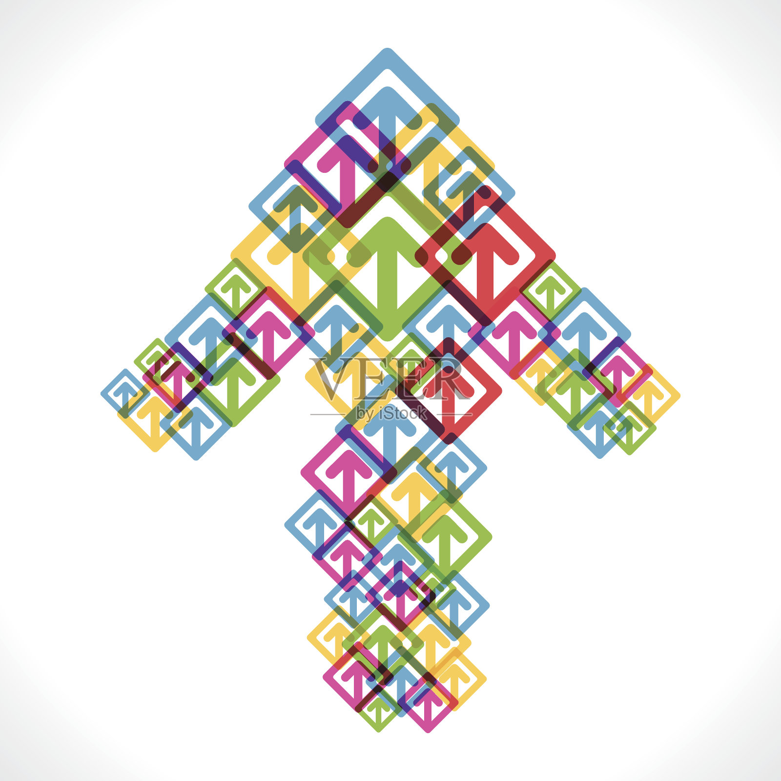 创意的彩色箭头向上移动设计设计元素图片