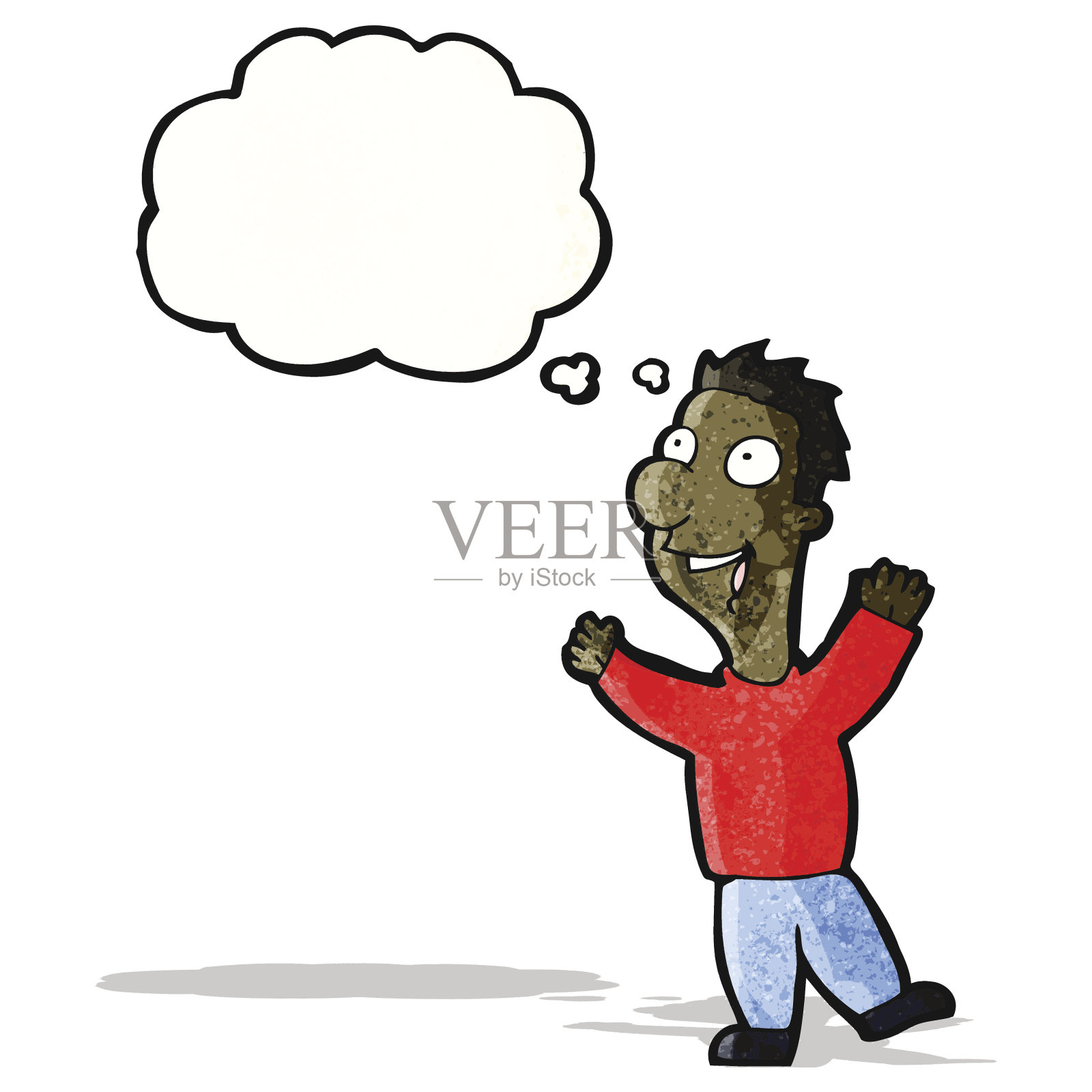 卡通激动人插画图片素材