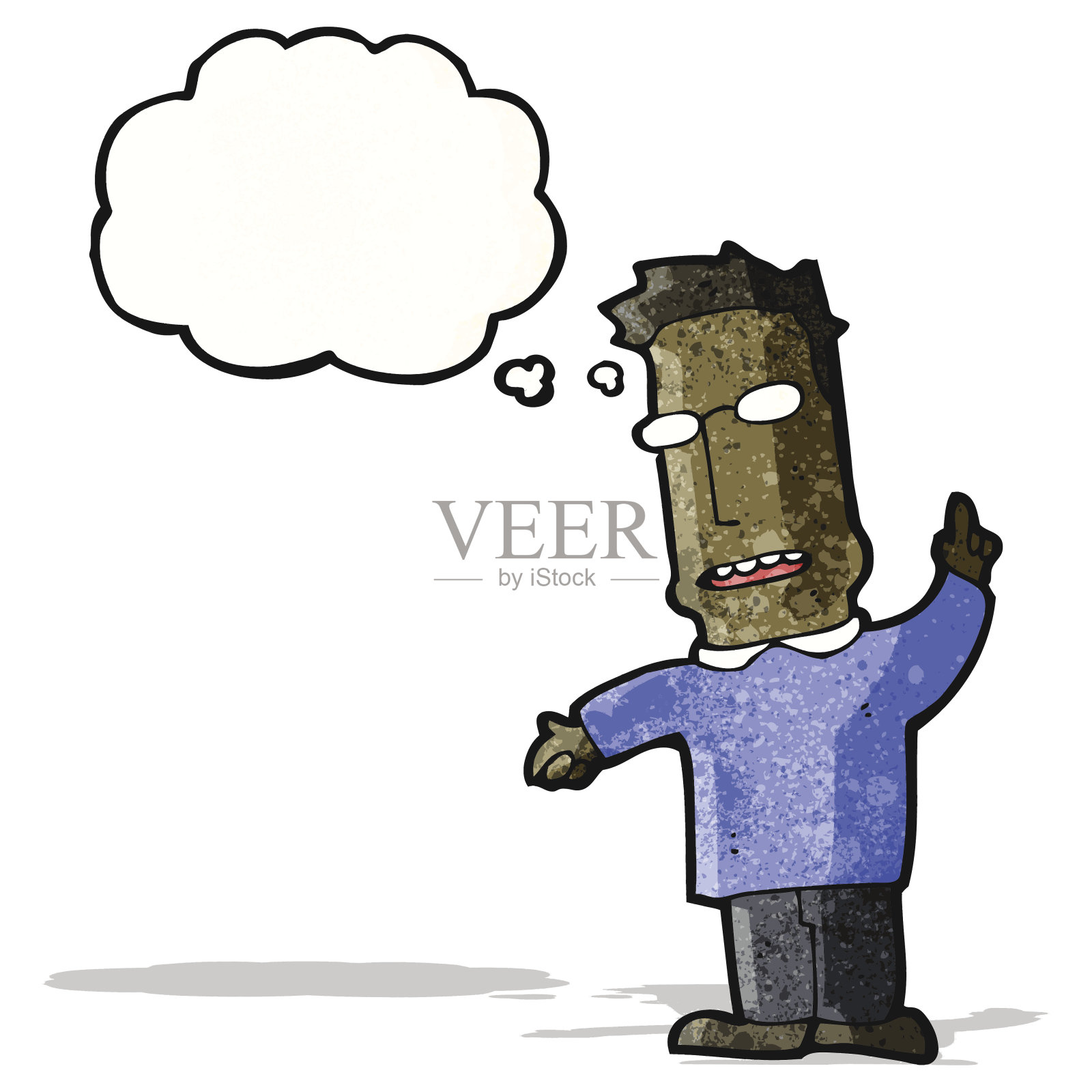 卡通男人与思考泡泡设计元素图片