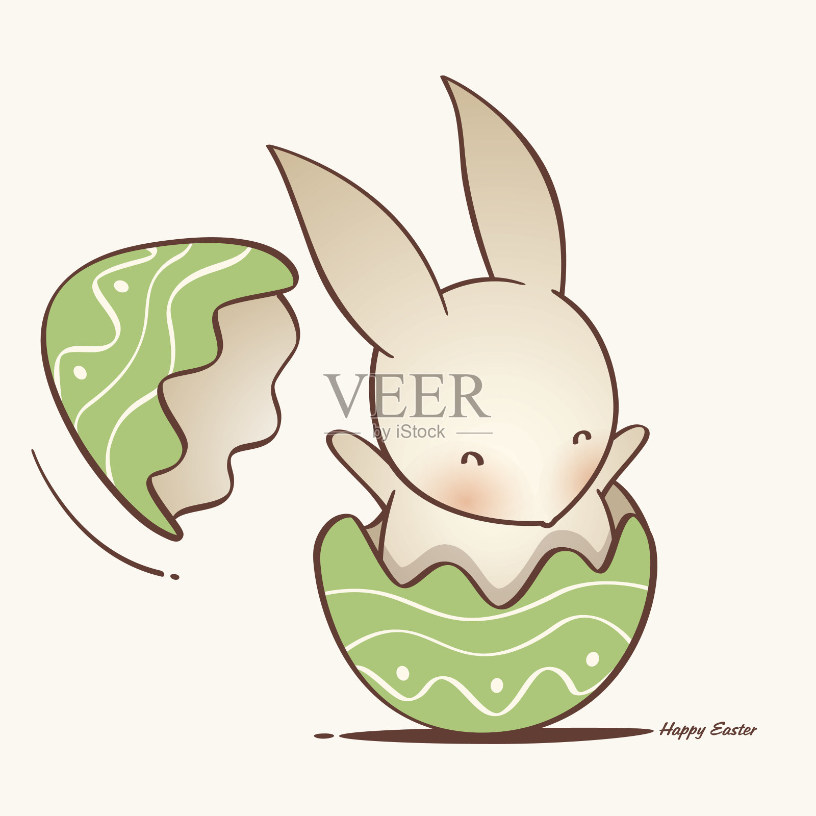 复活节兔子和复活节彩蛋插画图片素材
