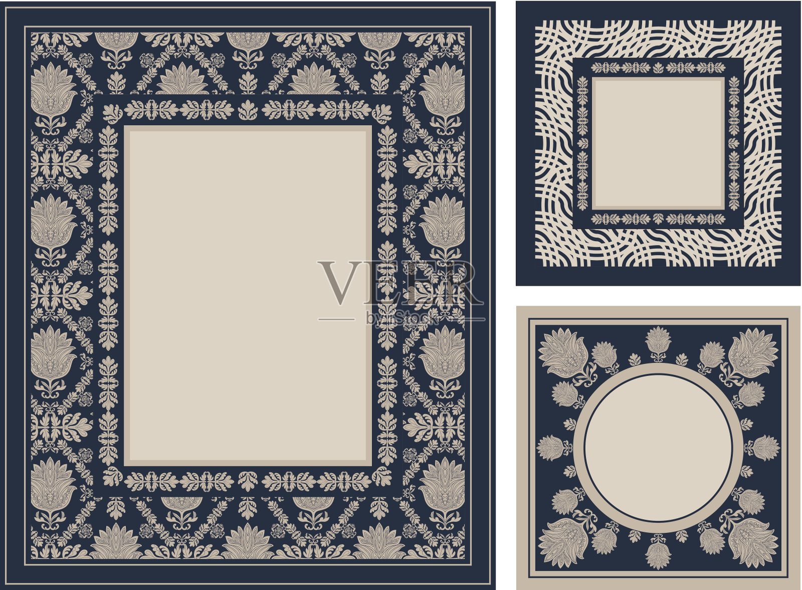 复古的装饰性相框插画图片素材