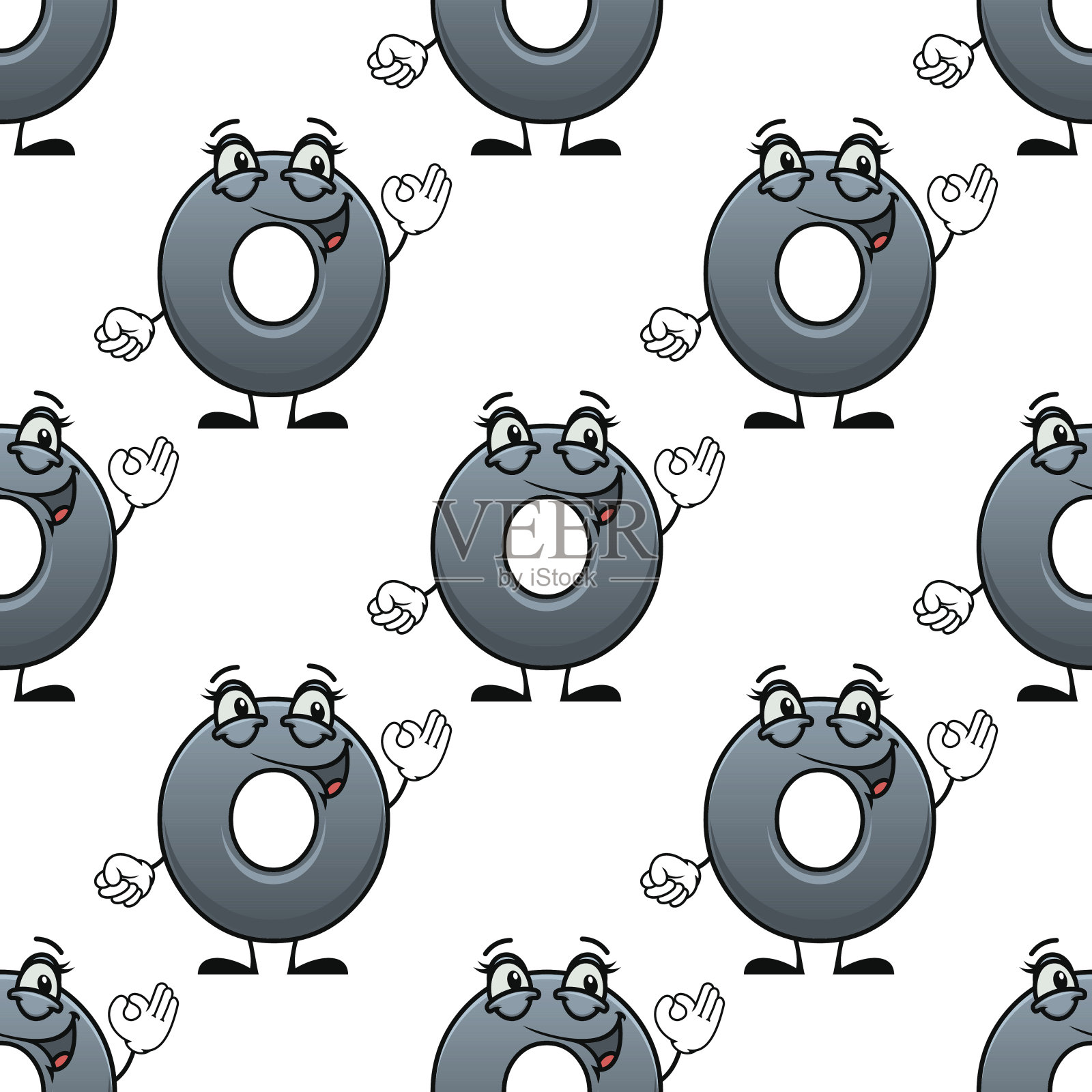 有趣的快乐挥舞着零号插画图片素材