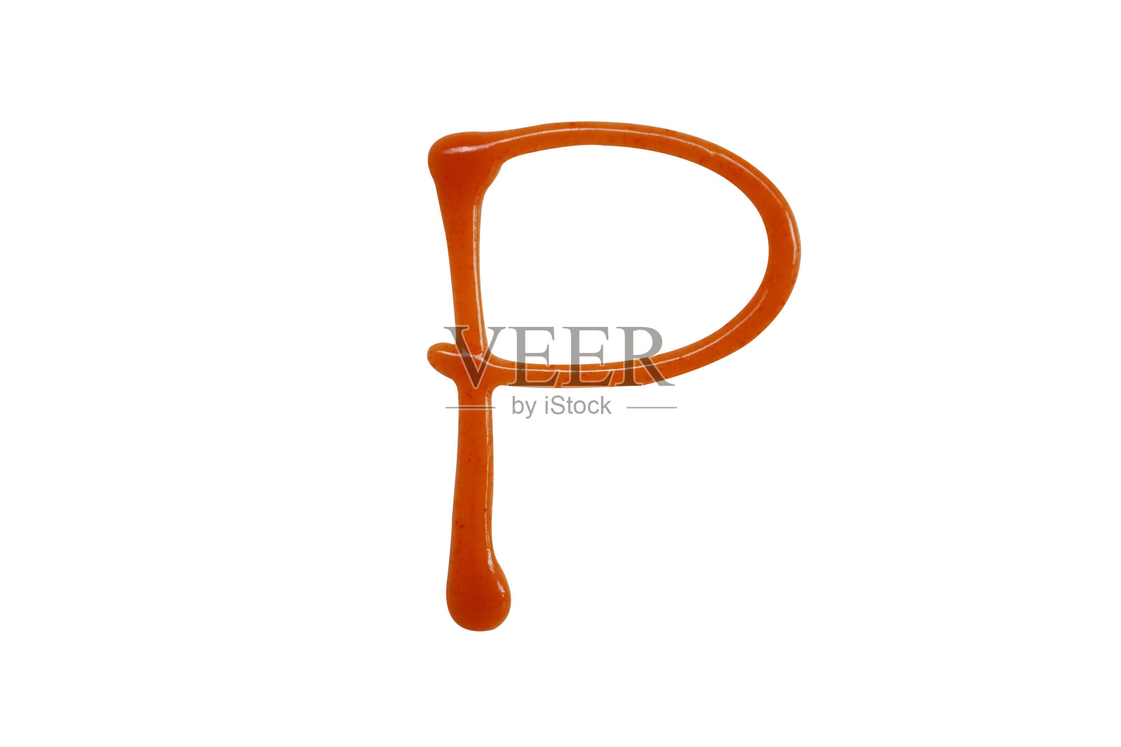 酱汁字母孤立在白色背景上。照片摄影图片