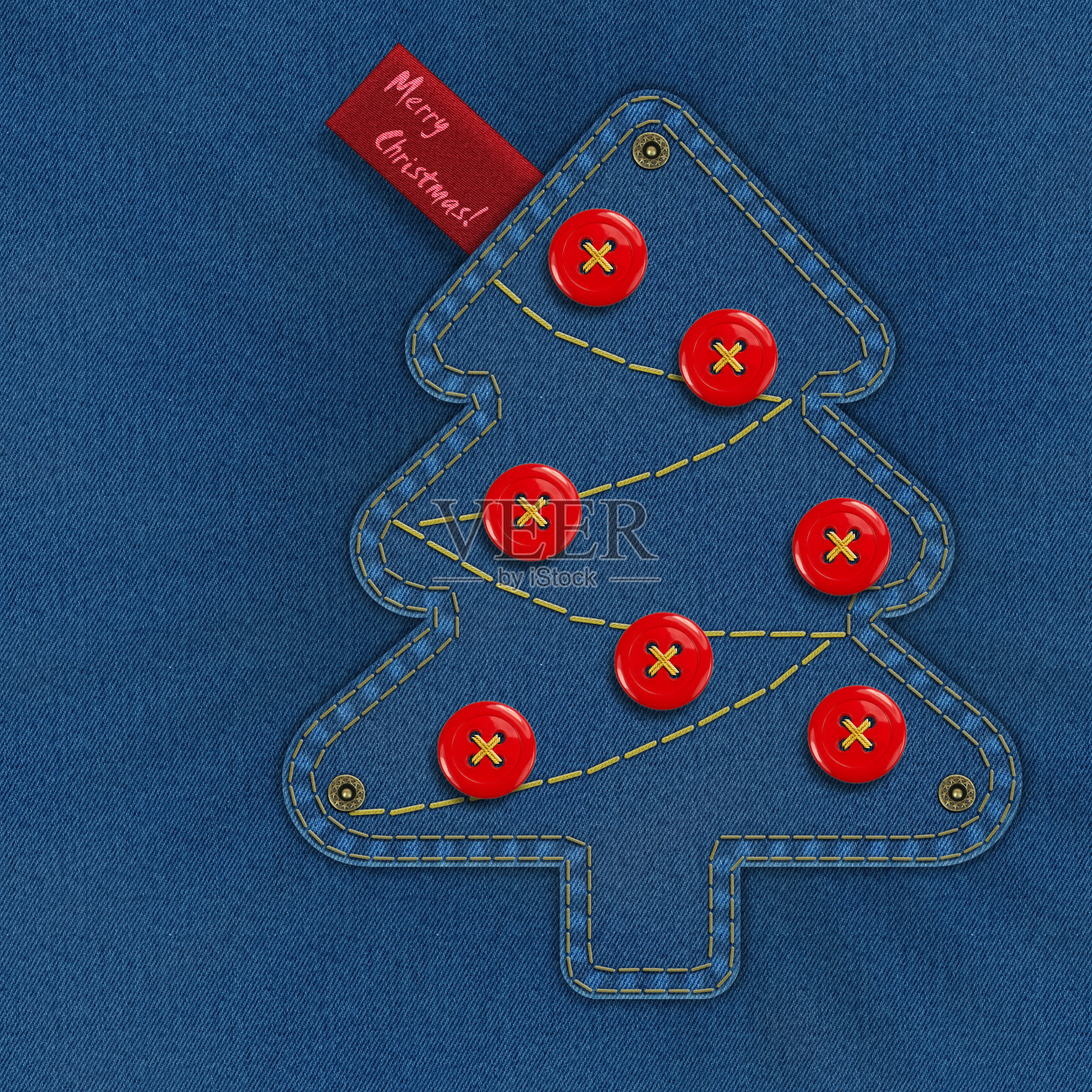 牛仔的圣诞树照片摄影图片