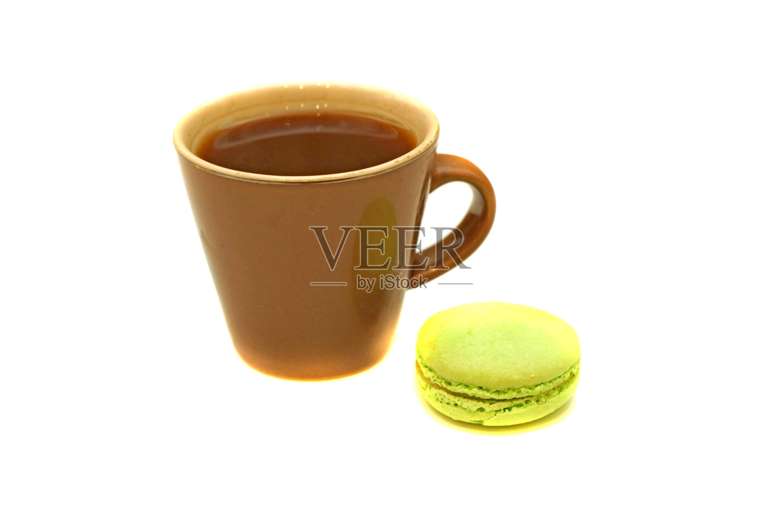 一杯咖啡加杏仁饼干照片摄影图片