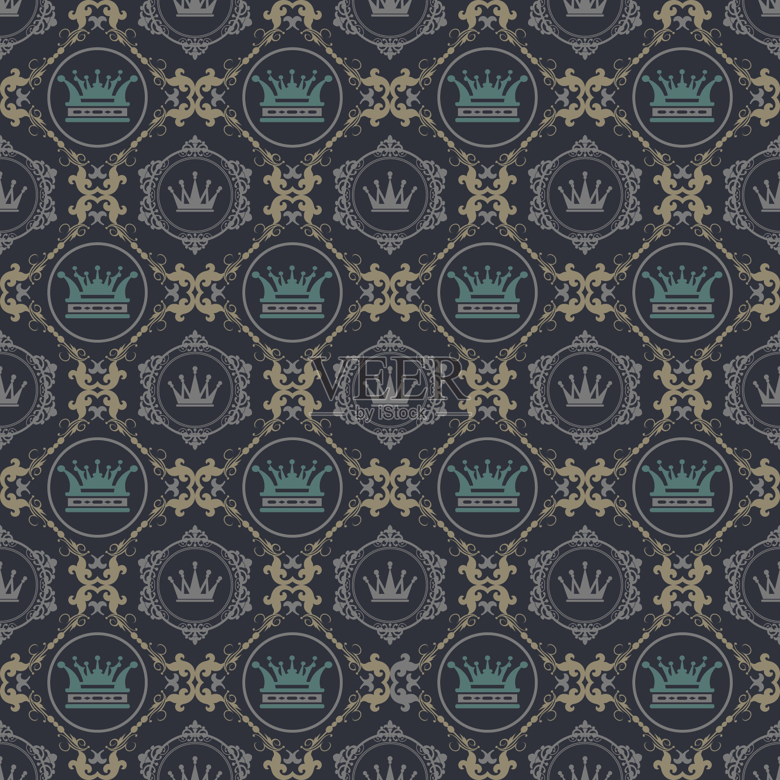 复古图案墙纸矢量艺术插画图片素材