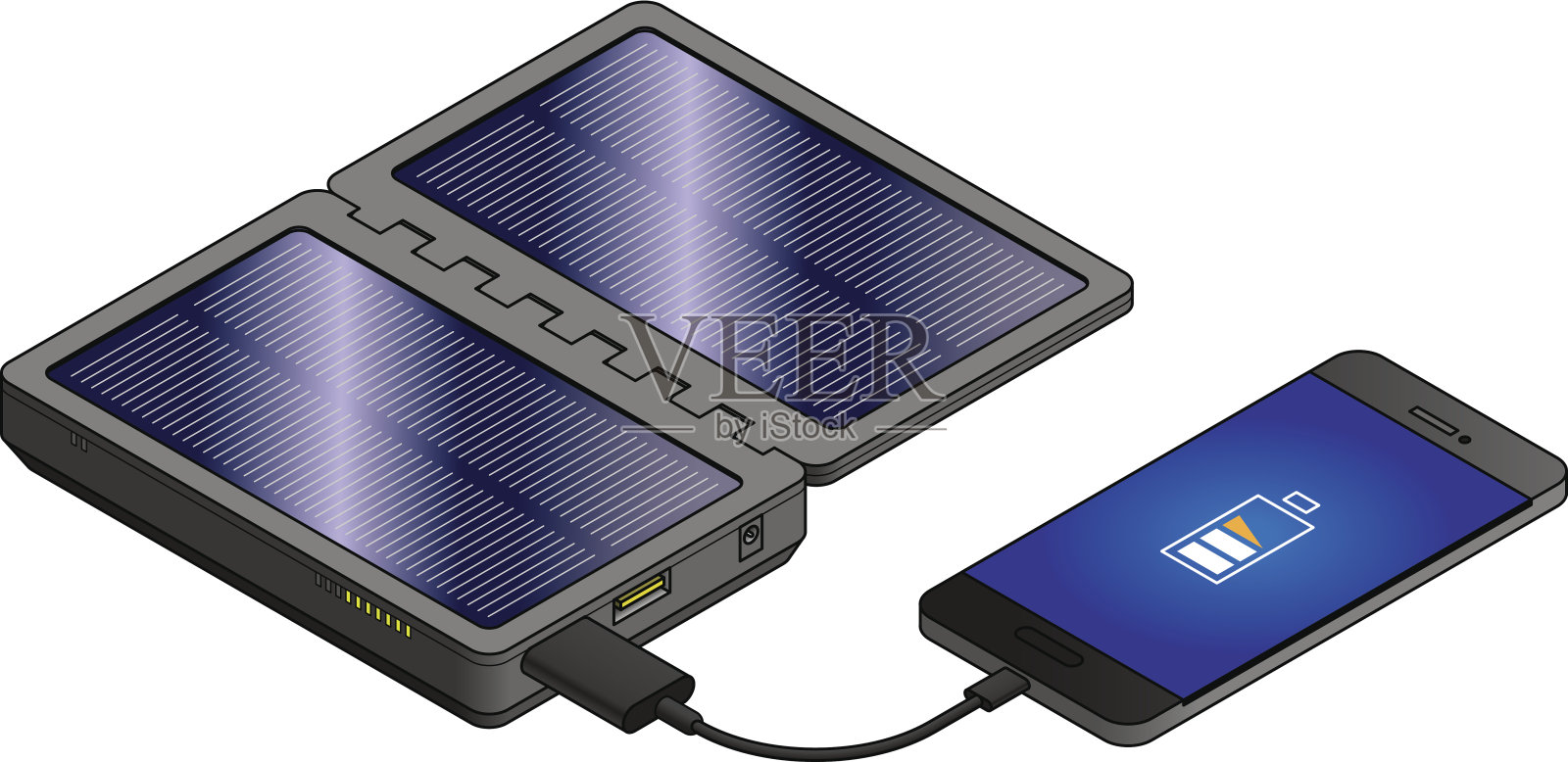 移动电源组插画图片素材