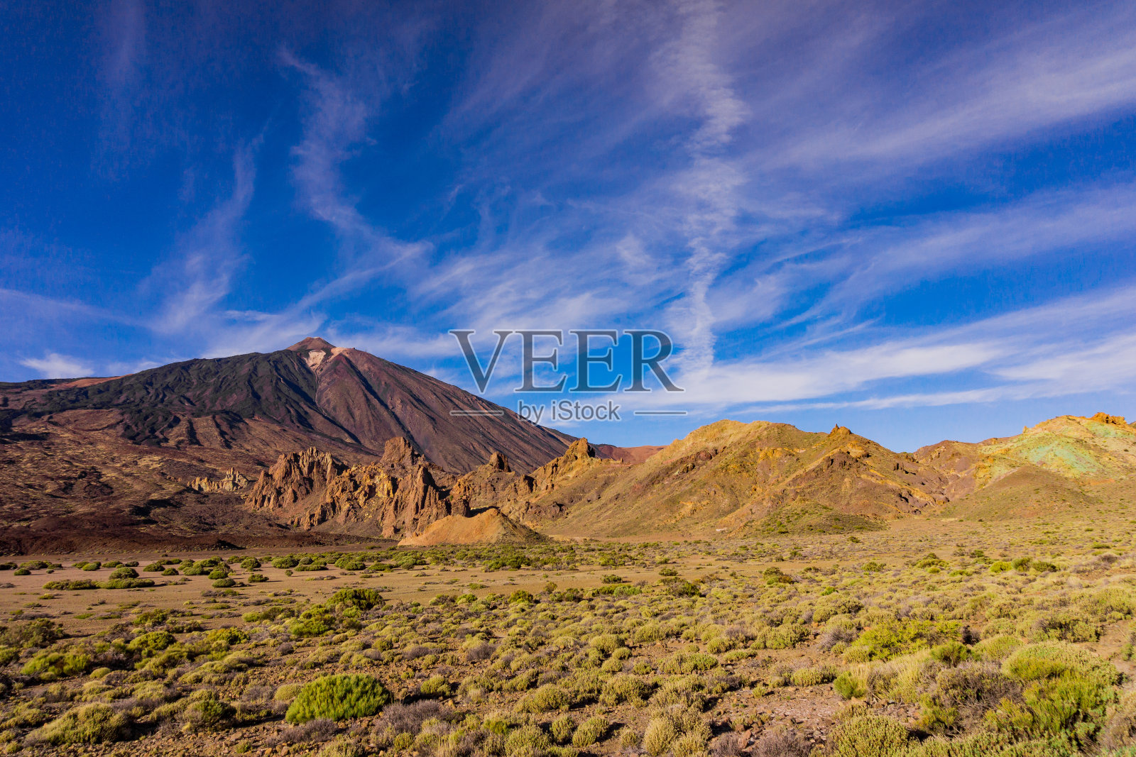西班牙泰德火山国家公园。泰德山，联合国教科文组织世界遗产照片摄影图片